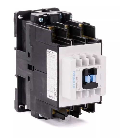 Магнитный контактор HYUNDAI HGC75 22NS X380 75А 37 кВт при АС3 (380-440В) кат. 380В АC 2НО+2НЗ купить с доставкой по РФ