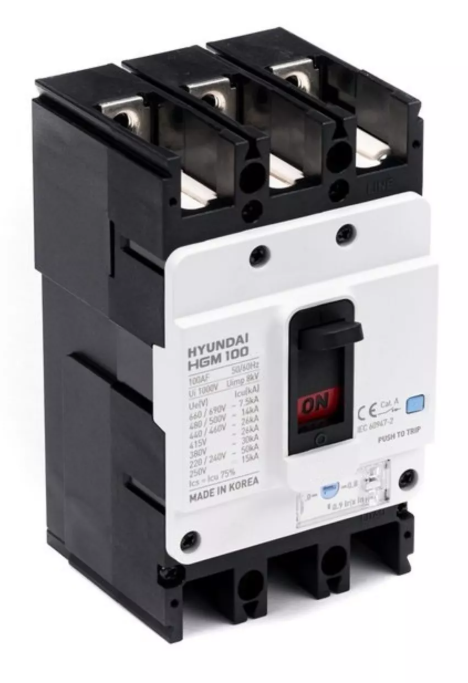 Автоматический выключатель HYUNDAI HGM100H 3PT4S0000C 00080F 64-80A ток к.з. 26kA AC380/415В купить с доставкой по РФ