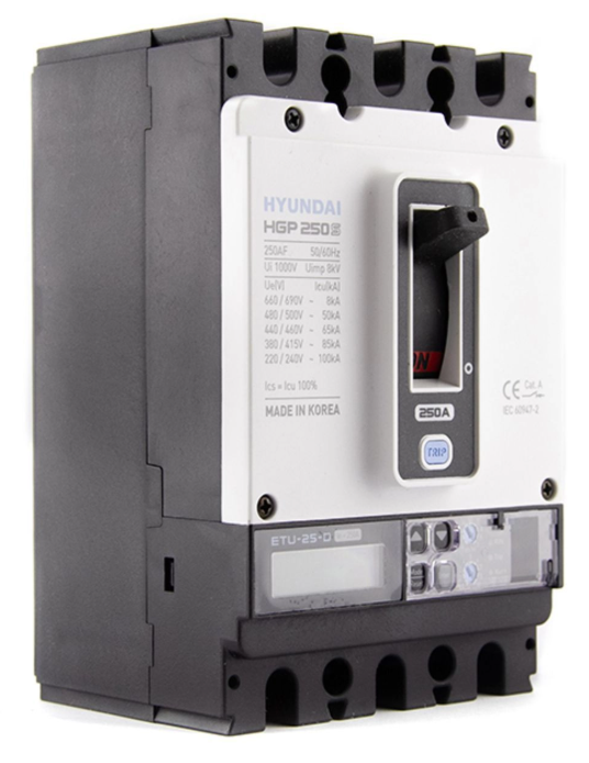 Автоматический выключатель HYUNDAI HGP250S-G 3PMPS0000C 00225 225А ток к.з. 85кА АС380/415В тип G купить с доставкой по РФ