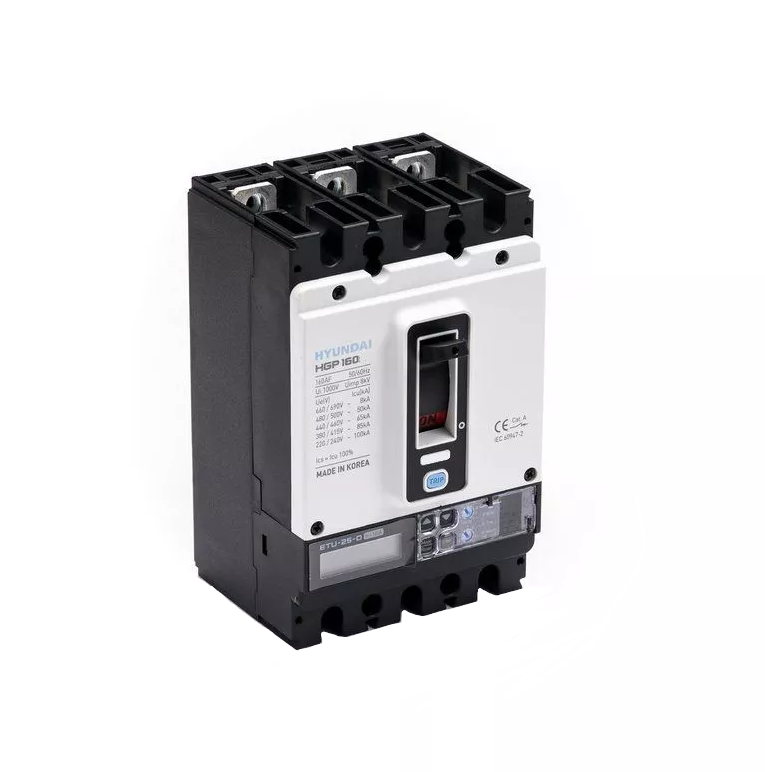 Автоматический выключатель Hyundai HGP160F-G3PENS0000C00160 64-160A (ETU-N, LSI) ток 50kA AC380/415В купить с доставкой по РФ