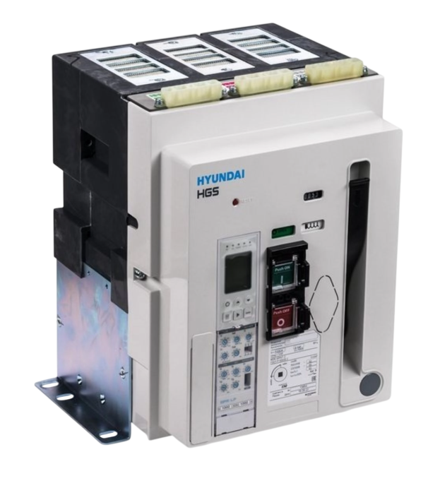 Воздушный автоматический выключатель (RUS) Hyundai HGS10A 3H M0C0S0 54J BA EL (3 пол., 1000А, 65kA, AC380/415В, реле защиты GPR-LP (50Гц)) купить с доставкой по РФ