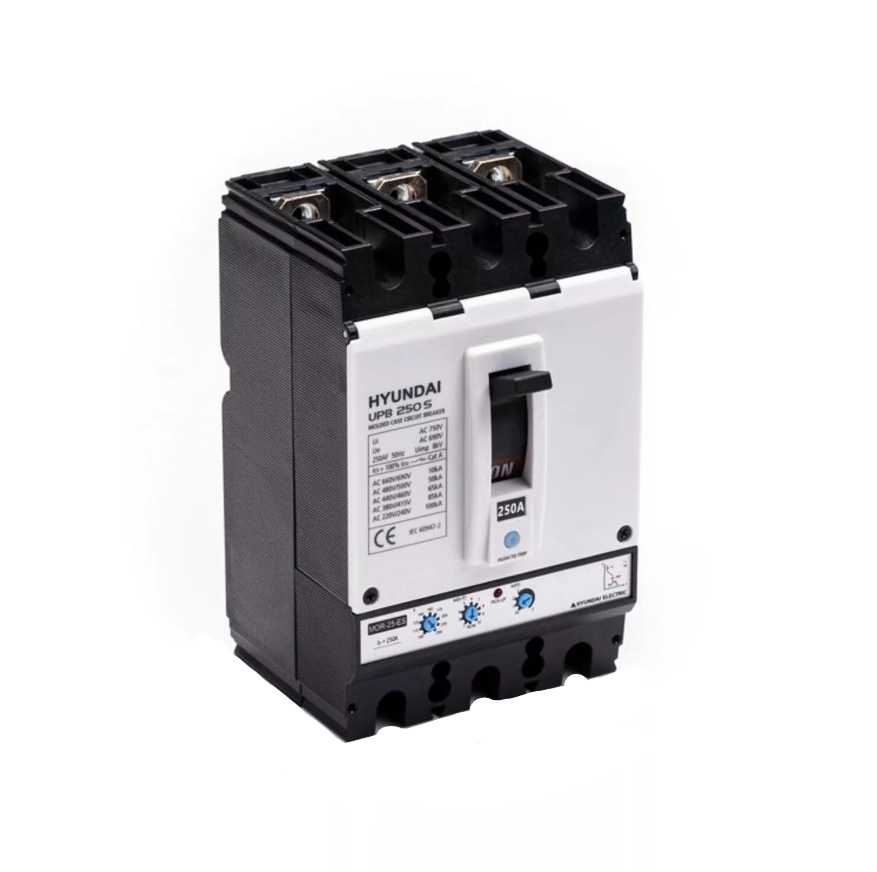 Автоматический выключатель Hyundai UPB250S 3PESS0000X 00250_EL 100-250A ток к.з. 85кА АС380/415В