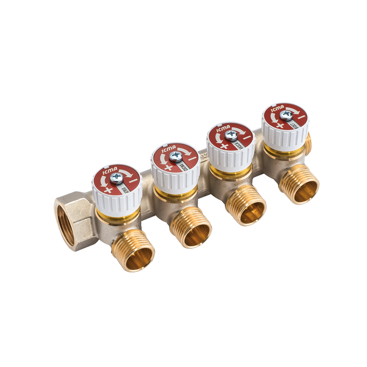 Коллектор Icma с отсекающими кранами 3/4" м/р 1/2" н/р 37.5 мм 227