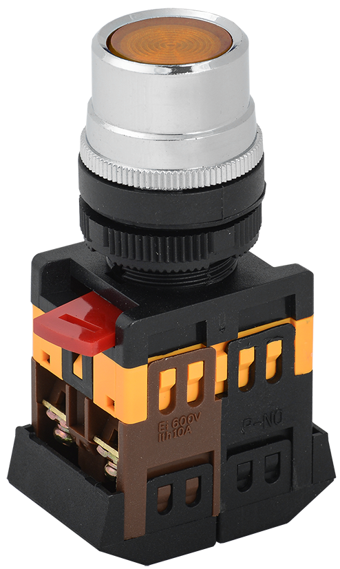 Кнопка IEK ABLF-22 желтый 1з+1р