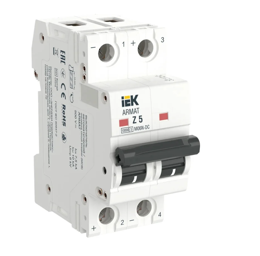 Автоматический выключатель IEK ARMAT M06N-DC 2P Z 5А