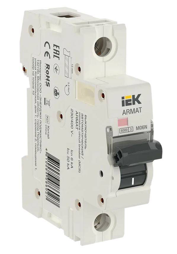 Выключатель автоматический IEK ARMAT M06N 1п C 25А купить с доставкой по РФ
