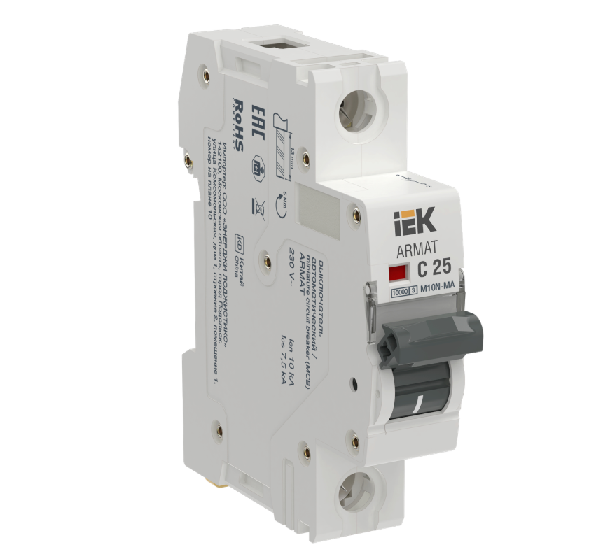 Автоматический выключатель IEK ARMAT M10N-MA 1P C 25А