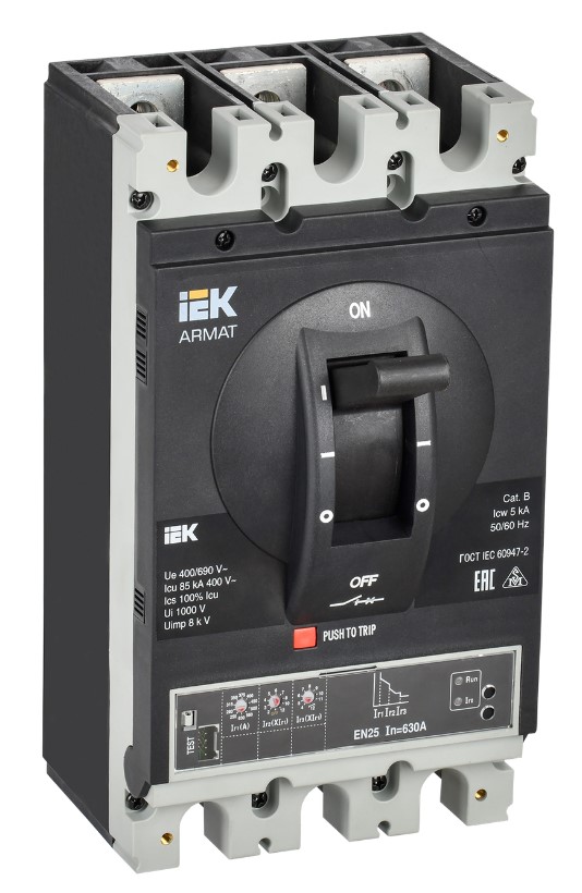 Автоматический выключатель IEK ARMAT в литом корпусе 3P I 85кА 630А эл. станд.