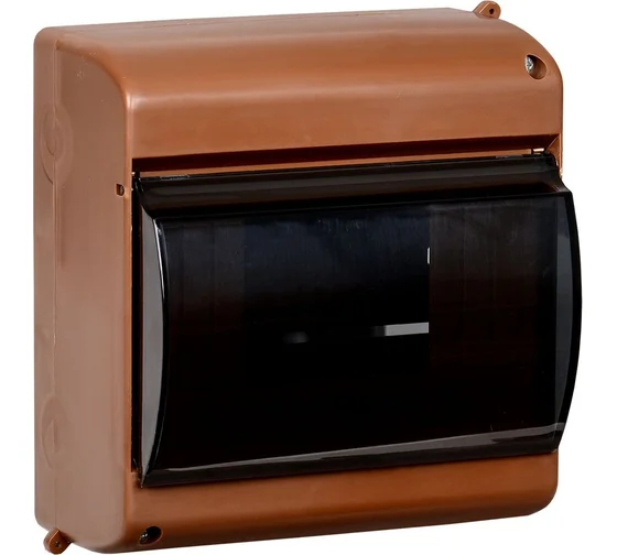 Щитовое оборудование IEK MKP42-N-06-30-09-D Бокс с прозрачной крышкой КМПн 2/6 для 6-х автоматических выключателей (Дуб)