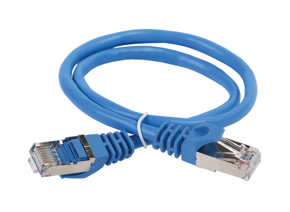 Патч-корд IEK категория 5е FTP 1 метр PVC синий