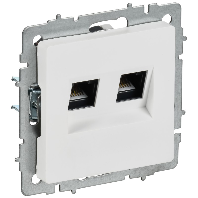Роз. IEK BRITE комп. 2-ая RJ45 кат.5E РК10-2-БрАБ а/б