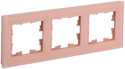 Рамка IEK BRITE DECOR Персик матовый стекло 3-мест. РУ-3-2-БрП