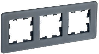 Рамка IEK BRITE DECOR Графит матовый стекло скругл.угол 3-м РУ-3-2-Бр RE