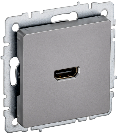 Розетка IEK BRITE HDMI РHDMI-0-БрС сталь