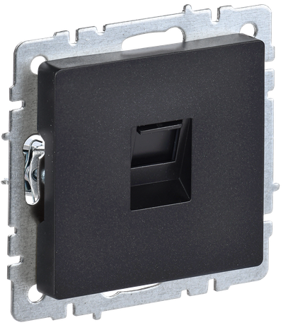 Розетка компьютерная IEK BRITE RJ45 кат.5E РК10-БрЧ черный