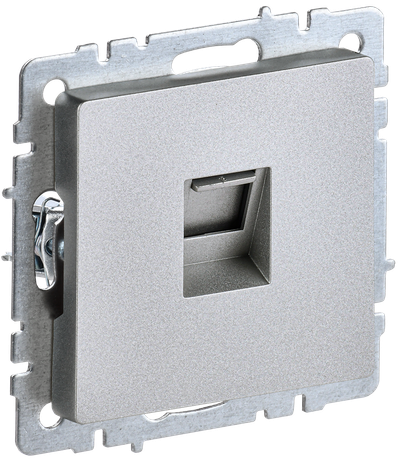 Розетка компьютерная RJ45 кат.5E алюминий мех-м IEK BRITE РК10-БрА BR-K10-1-K47