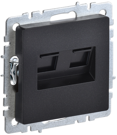 Розетка IEK BRITE компьютерная 2-ая RJ45 кат.5E РК10-2-БрЧ черный