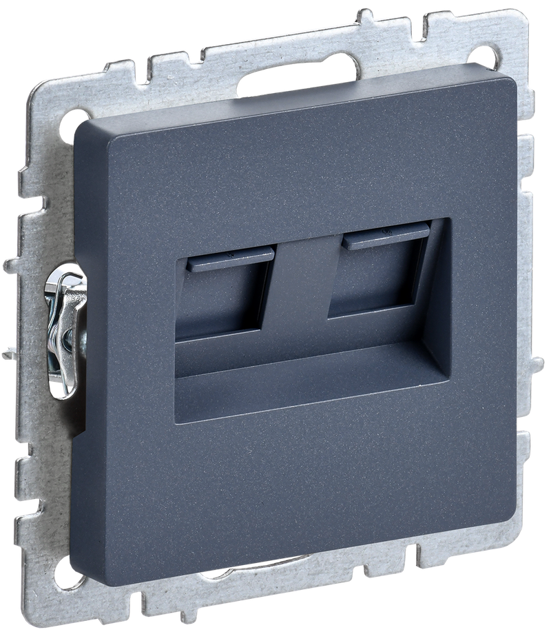Розетка компьютерная двойная IEK BRITE RJ45 кат.5E РК10-2-БрМ маренго