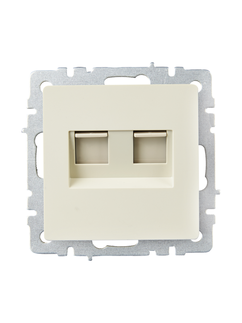 Розетка компьютерная двойная IEK BRITE RJ45 кат.6 РК11-2-БрКр бежевый