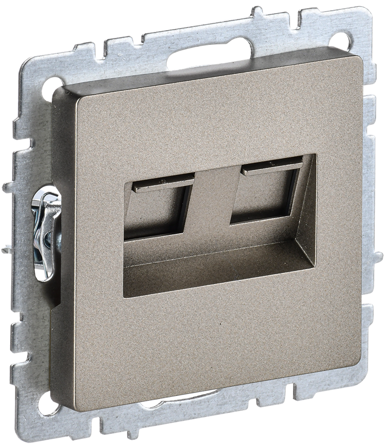 Розетка компьютерная двойная IEK BRITE RJ45 кат.6 РК11-2-БрШ шампань