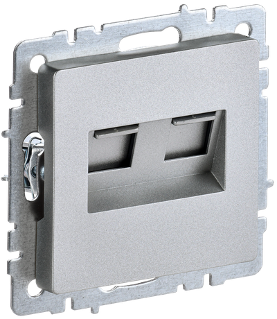 Розетка компьютерная двойная IEK BRITE RJ45 кат.6 РК11-2-БрА алюминий