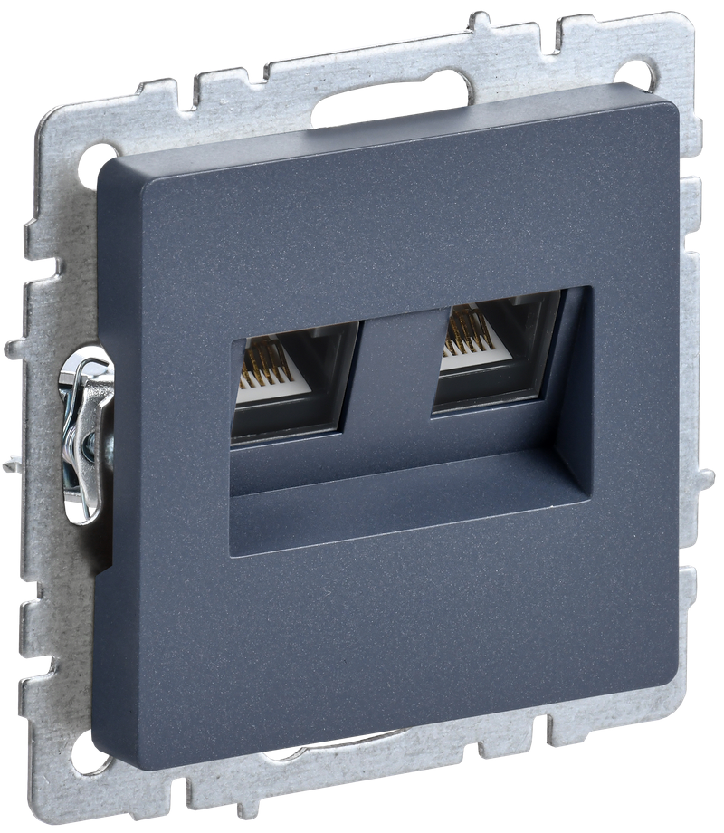 BRITE Розетка двойная RJ11+RJ45 кат.5E РК/Т12-БрМ маренго IEK