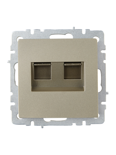 Розетка IEK BRITE двойная RJ11+RJ45 кат.5E РК/Т12-БрШ шампань купить с доставкой по РФ
