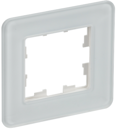 Рамка IEK BRITE DECOR Белый матовый стекло скругл.угол 1-м РУ-1-2-Бр RE