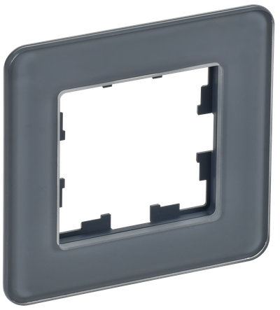 Рамка IEK BRITE DECOR Графит матовый стекло скругл.угол 1-м РУ-1-2-Бр RE