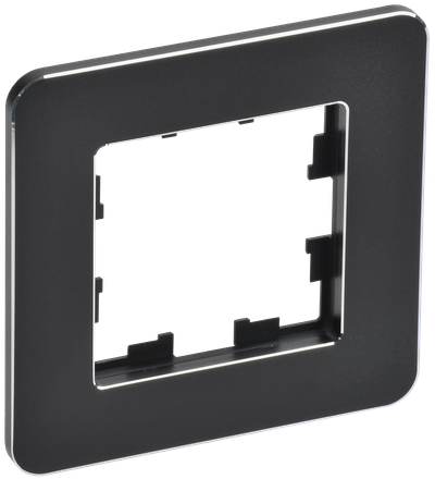 Рамка IEK BRITE DECOR Черный металл. скругл.угол 1-м РУ-1-1-Бр RE