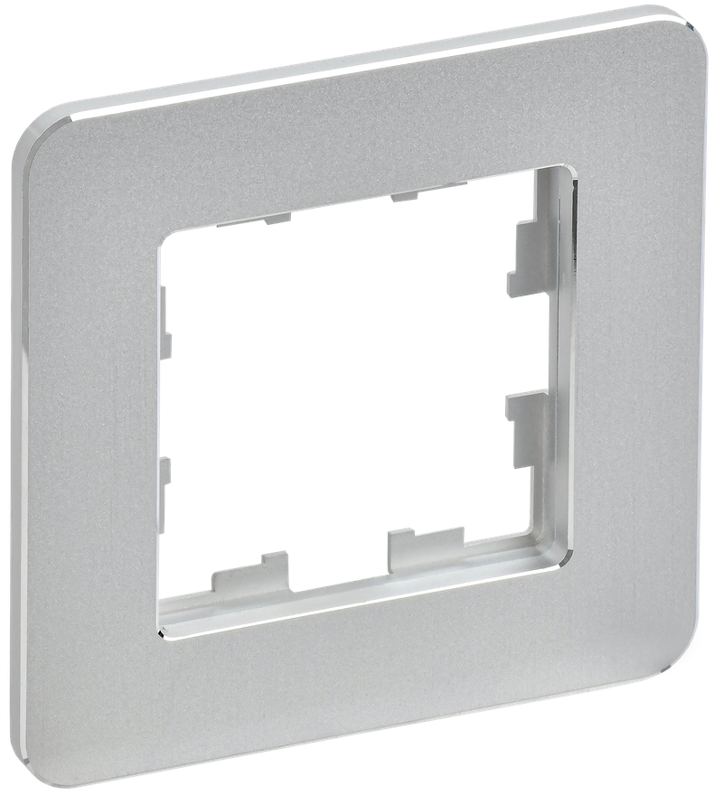 Рамка IEK BRITE DECOR Алюминий металл. скругл.угол 1-м РУ-1-1-Бр RE