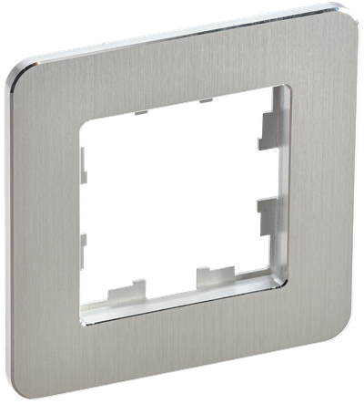 Рамка IEK BRITE DECOR Алюминий/алюм металл. скругл.угол1-мест. РУ-1-1-Бр RE AL