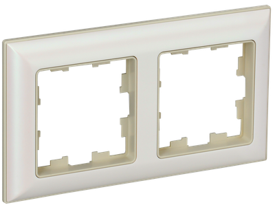 Рамка IEK BRITE DECOR Жемчуг/беж 3D-форма2-мест. РУ-2-Бр