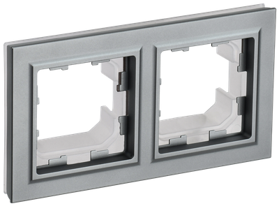 Рамка IEK BRITE двухместная IP44 РУ-2-БрА-44 алюминий
