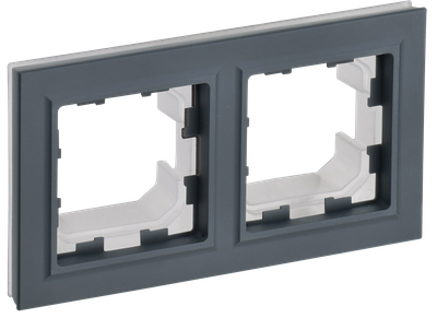Рамка IEK BRITE BASE Графит 2-м IP44 РУ-2-БрГ-44
