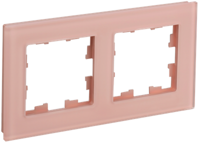 Рамка IEK BRITE DECOR Персик матовый стекло 2-мест. РУ-2-2-БрП