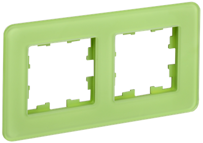 Рамка IEK BRITE DECOR Эко грин матовый стекло скругл.угол2-мест. РУ-2-2-Бр RE