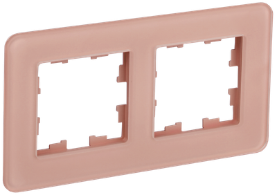 Рамка IEK BRITE DECOR Дымчатый матовый стекло скругл.угол2-мест. РУ-2-2-Бр RE