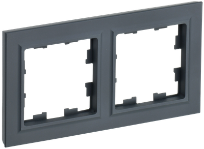 Рамка IEK BRITE  2 поста РУ-2-БрГ графит