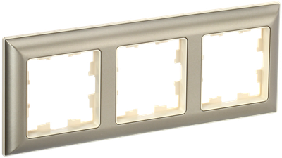 Рамка IEK BRITE DECOR Шампань/беж 3D-форма 3-м РУ-3-Бр