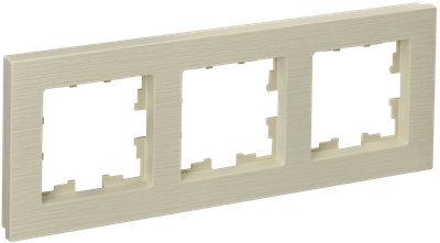 Рамка IEK BRITE DECOR Бежевый рифленый 3-м РУ-3-Бр