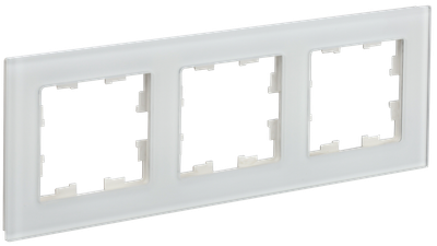 Рамка IEK BRITE DECOR Белый матовый стекло 3-м РУ-3-2-Бр