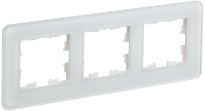 Рамка IEK BRITE DECOR Белый матовый стекло скругл.угол 3-м РУ-3-2-Бр RE