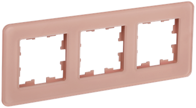 Рамка IEK BRITE DECOR Дымчатый матовый стекло скругл.угол3-мест. РУ-3-2-Бр RE