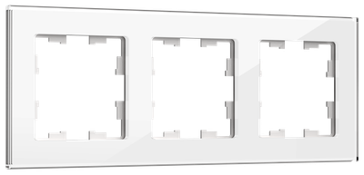 Рамка IEK BRITE  3 -местная РУ-3-2-БрБ стекло белый