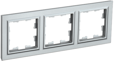 Рамка IEK BRITE 3-я алюминий РУ-3-БрА