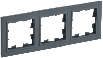 Рамка IEK BRITE 3 поста РУ-3-БрГ графит