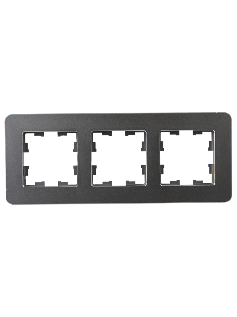 Рамка IEK BRITE DECOR Титан металл. скругл. угол 3-м РУ-3-1-Бр RE