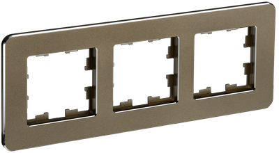 Рамка IEK BRITE DECOR Латунь металл. скругл.угол 3-м РУ-3-1-Бр RE