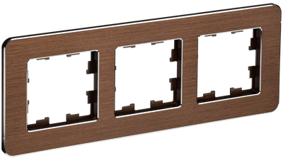 Рамка IEK BRITE DECOR Коричневый металл. скругл.угол 3-мест. РУ-3-1-Бр RE AL